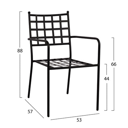 REAGAN METAL ARMCHAIR IN BLACK SHADE 46x58x88