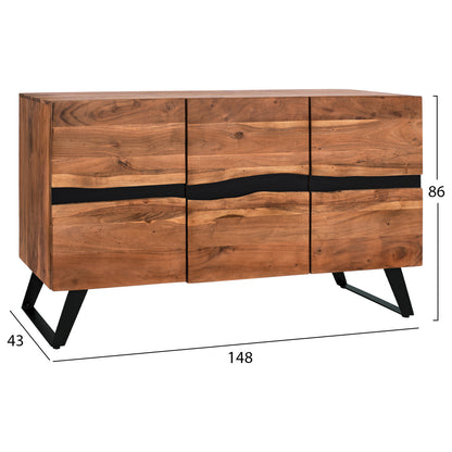 ΜΠΟΥΦΕΣ ALICIA ΑΠΟ ΜΑΣΙΦ ΞΥΛΟ ΑΚΑΚΙΑΣ ΦΥΣΙΚΟ 148x43x86