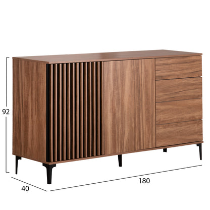 ΜΠΟΥΦΕΣ HARRY ΜΕΛΑΜΙΝΗ ΦΥΣΙΚΟ ΞΥΛΟΥ ΜΑΥΡΟ 180x40x92