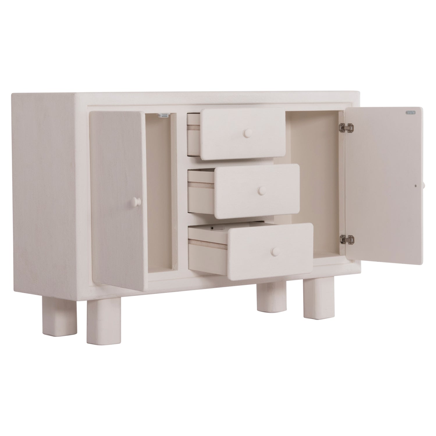 ΜΠΟΥΦΕΣ ΣΕΙΡΑ SANTORINI HM18048 MDF ΣΕ ΥΠΟΛΕΥΚΟ ΧΡΩΜΑ-3 ΣΥΡΤΑΡΙΑ & 2 ΠΟΡΤΕΣ 120x38x80Υεκ.