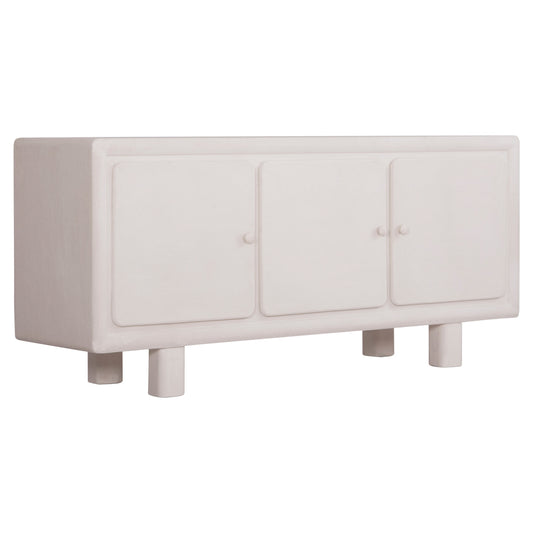 ΜΠΟΥΦΕΣ SANTORINI MDF ΣΕ ΥΠΟΛΕΥΚΟ ΧΡΩΜΑ 3 ΠΟΡΤΕΣ 140x38x64