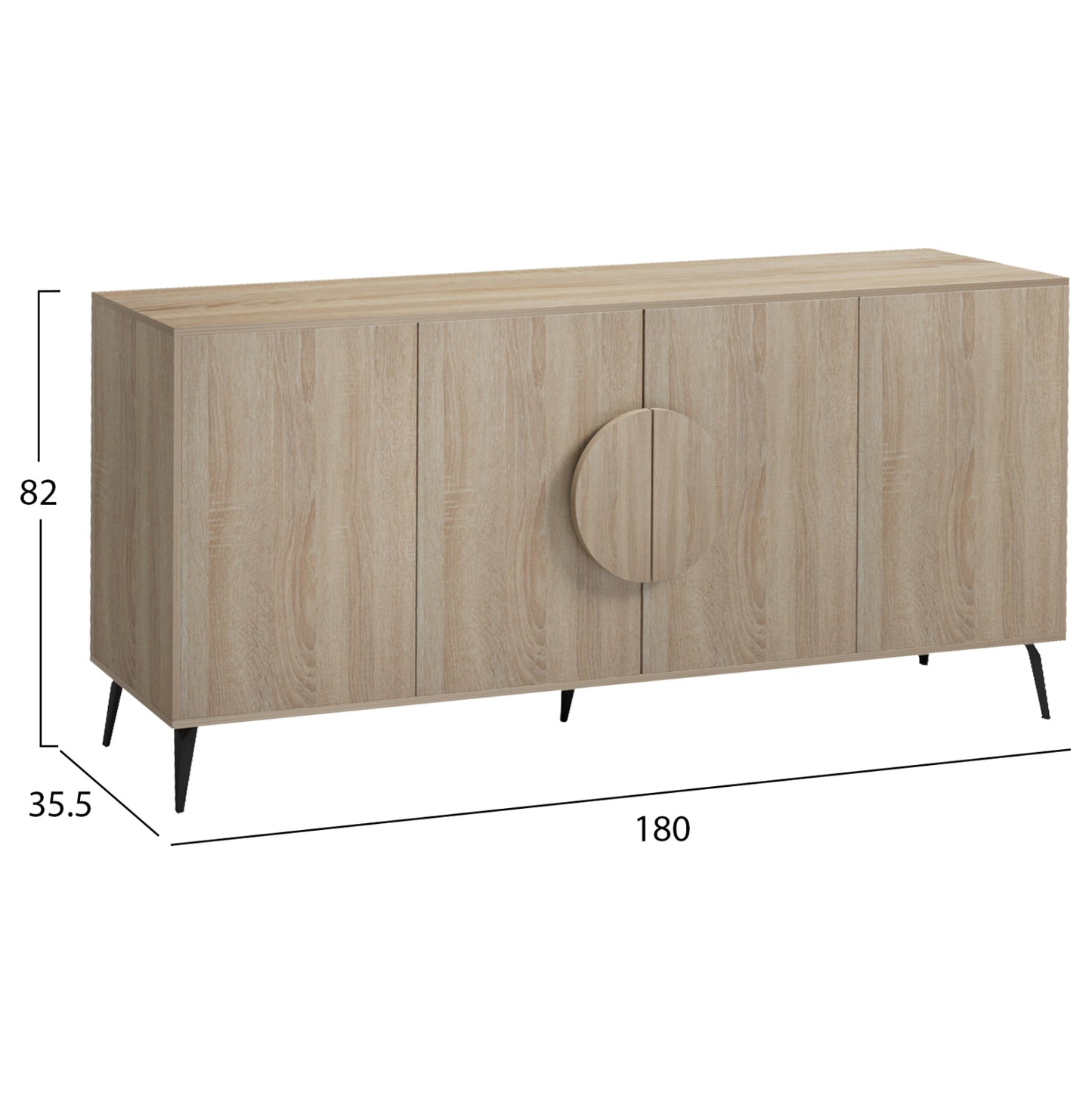 ΜΠΟΥΦΕΣ SAVORE ΜΕΛΑΜΙΝΗ SONAMA-ΜΑΥΡΑ ΜΕΤΑΛ. ΠΟΔΙΑ 180x35.5x82