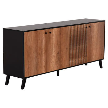 ΜΠΟΥΦΕΣ ΜΕΛΑΜΙΝΗΣ KRUDEN ΜΑΥΡΟ ΦΥΣΙΚΟ 180x40x78.6