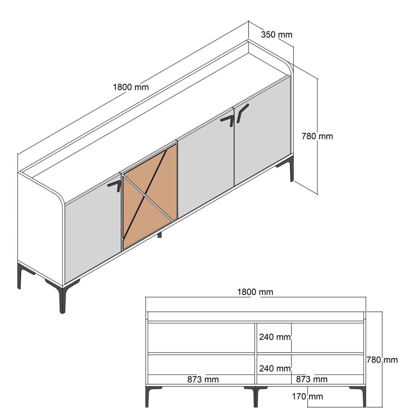 ΜΠΟΥΦΕΣ ΜΕΛΑΜΙΝΗΣ ΚΑΡΥΔΙ ΚΑΙ ΑΝΘΡΑΚΙ 180x35x78