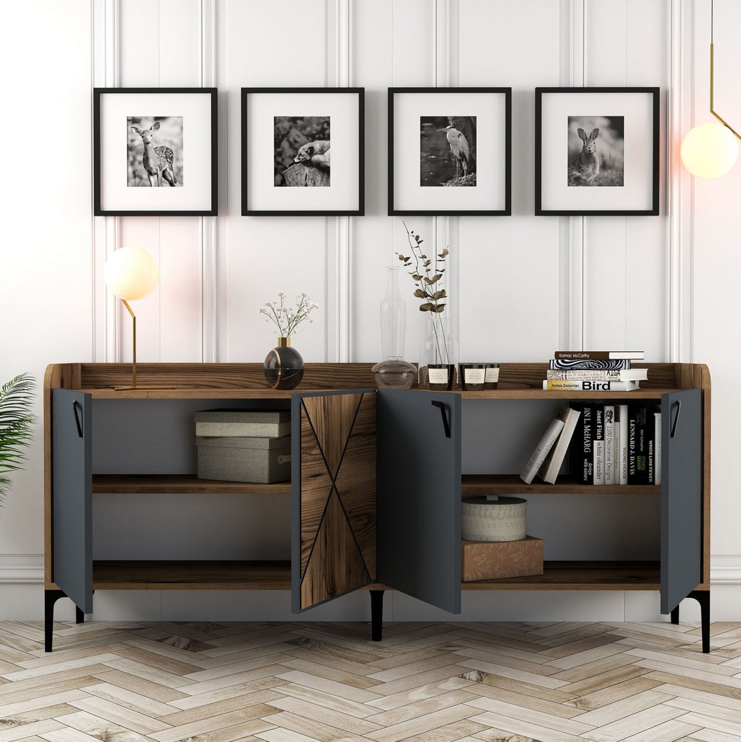 ΜΠΟΥΦΕΣ ΜΕΛΑΜΙΝΗΣ ΚΑΡΥΔΙ ΚΑΙ ΑΝΘΡΑΚΙ 180x35x78