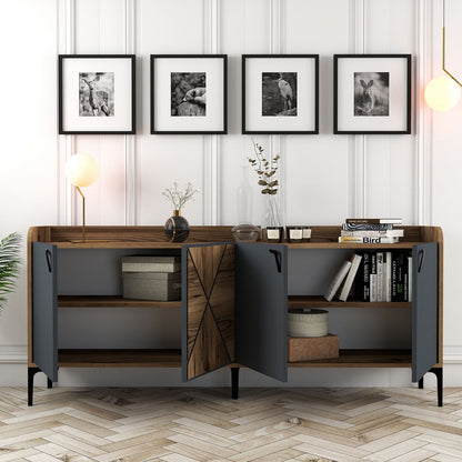 ΜΠΟΥΦΕΣ ΜΕΛΑΜΙΝΗΣ ΚΑΡΥΔΙ ΚΑΙ ΑΝΘΡΑΚΙ 180x35x78