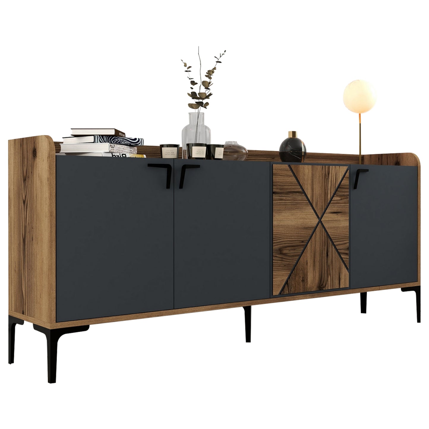 ΜΠΟΥΦΕΣ ΜΕΛΑΜΙΝΗΣ ΚΑΡΥΔΙ ΚΑΙ ΑΝΘΡΑΚΙ 180x35x78
