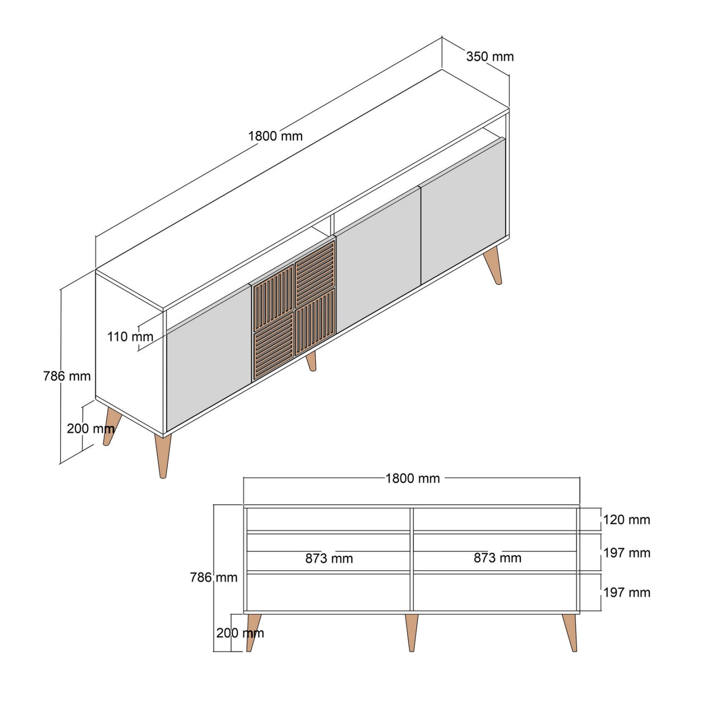 ΜΠΟΥΦΕΣ ΜΕΛΑΜΙΝΗΣ ΚΑΡΥΔΙ ΜΕ ΟΨΗ ΜΑΥΡΟΥ ΜΑΡΜΑΡΟΥ 180x35x78.6