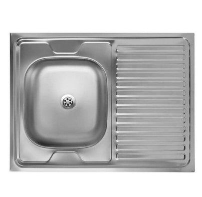 KITCHEN SINK STAINLESS STEEL SILVER INOX 80x60x16.5