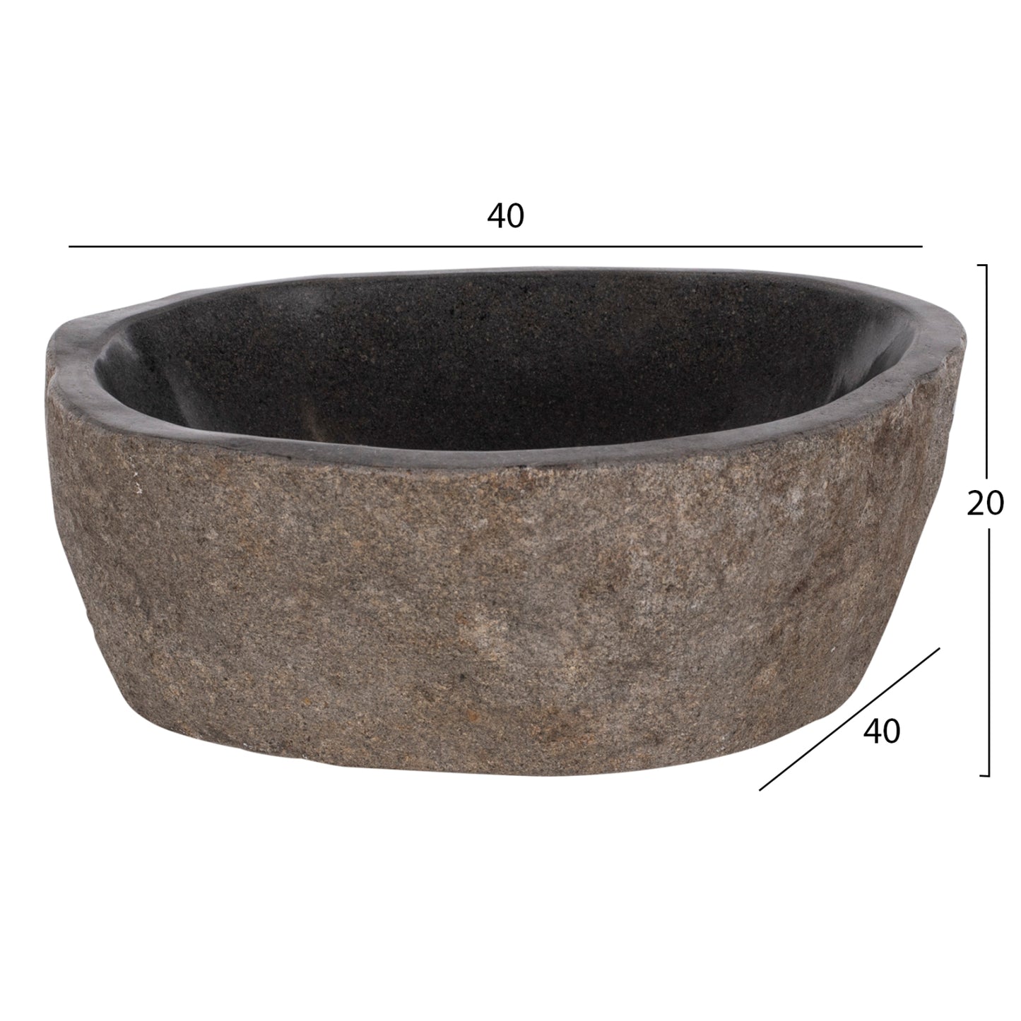 ΝΙΠΤΗΡΑΣ STONE SINK ΛΑΞΕΥΜΕΝΗ ΠΕΤΡΑ ΓΚΡΙ ΧΡΩΜΑ 40x40x20