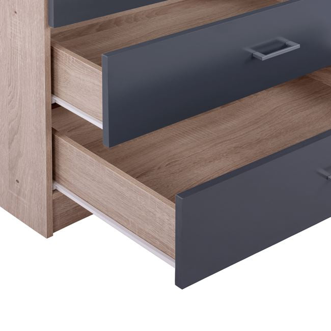 2-DOOR WARDROBE WITH 2 DRAWERS REINA SONOMA GREY 80x42x180