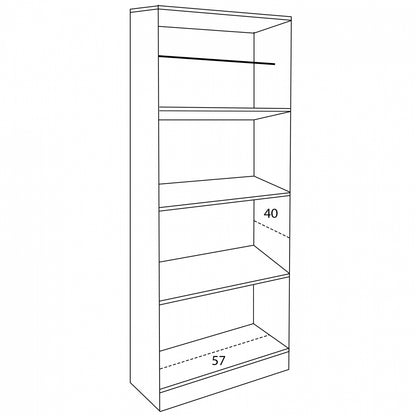 2-DOOR WARDROBE BAILEY WITH THREE SHELVES ZEBRANO 60x42x180