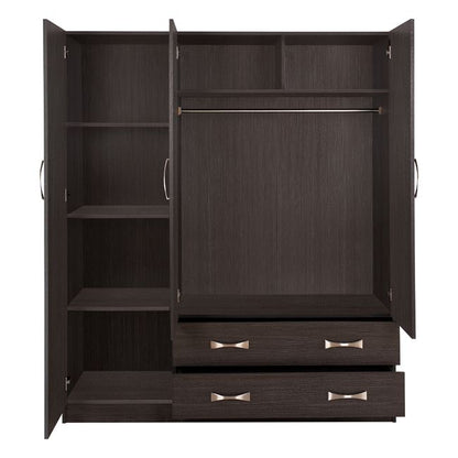 3-DOOR WARDROBE CARLY WITH TWO DRAWERS ZEBRANO 150x55x180