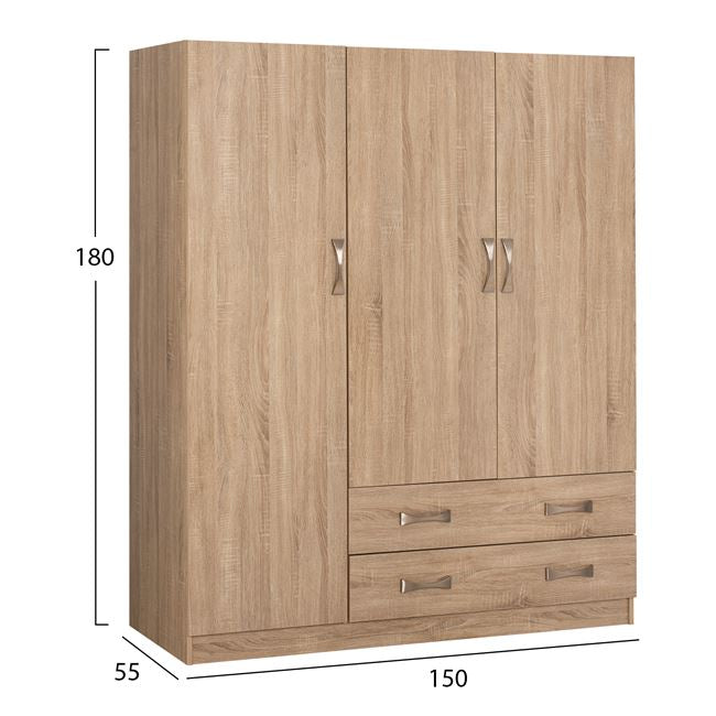 ΝΤΟΥΛΑΠΑ 3ΦΥΛΛΗ CARLY ΜΕ ΔΥΟ ΣΥΡΤΑΡΙΑ SONAMA 150x55x180