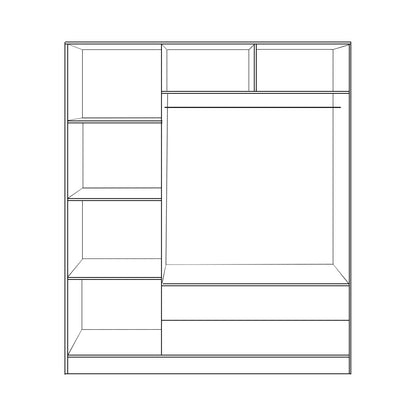 ΝΤΟΥΛΑΠΑ 3ΦΥΛΛΗ CARLY ΜΕ ΔΥΟ ΣΥΡΤΑΡΙΑ SONAMA ΓΚΡΙ 150x55x180