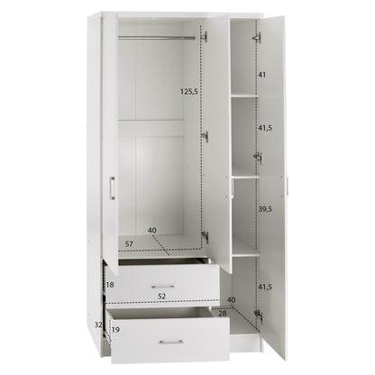 ΝΤΟΥΛΑΠΑ 3ΦΥΛΛΗ ME 2 ΣΥΡΤΑΡΙΑ CAESAR ΛΕΥΚΗ 89x42,5x181