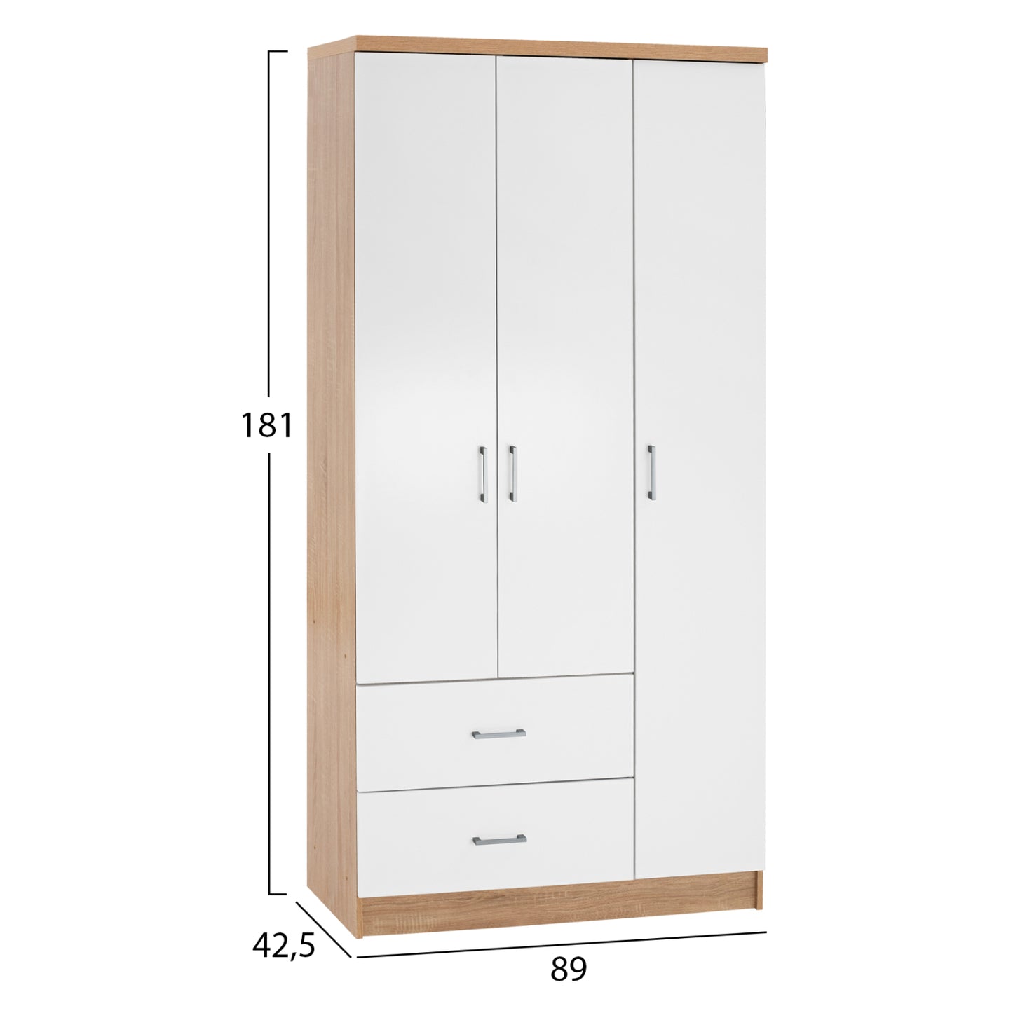ΝΤΟΥΛΑΠΑ 3ΦΥΛΛΗ ME 2 ΣΥΡΤΑΡΙΑ CAESAR SONAMA ΛΕΥΚO 89x42,5x181