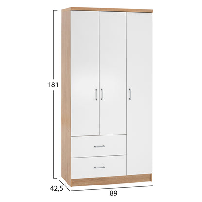 ΝΤΟΥΛΑΠΑ 3ΦΥΛΛΗ ME 2 ΣΥΡΤΑΡΙΑ CAESAR SONAMA ΛΕΥΚO 89x42,5x181