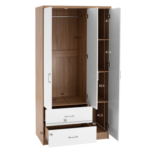 ΝΤΟΥΛΑΠΑ 3ΦΥΛΛΗ ME 2 ΣΥΡΤΑΡΙΑ CAESAR SONAMA ΛΕΥΚO 89x42,5x181