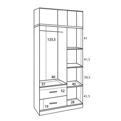 ΝΤΟΥΛΑΠΑ 3ΦΥΛΛΗ ME ΠΑΤΑΡΙ & 2 ΣΥΡΤΑΡΙΑ ZEBRANO 90x42x241