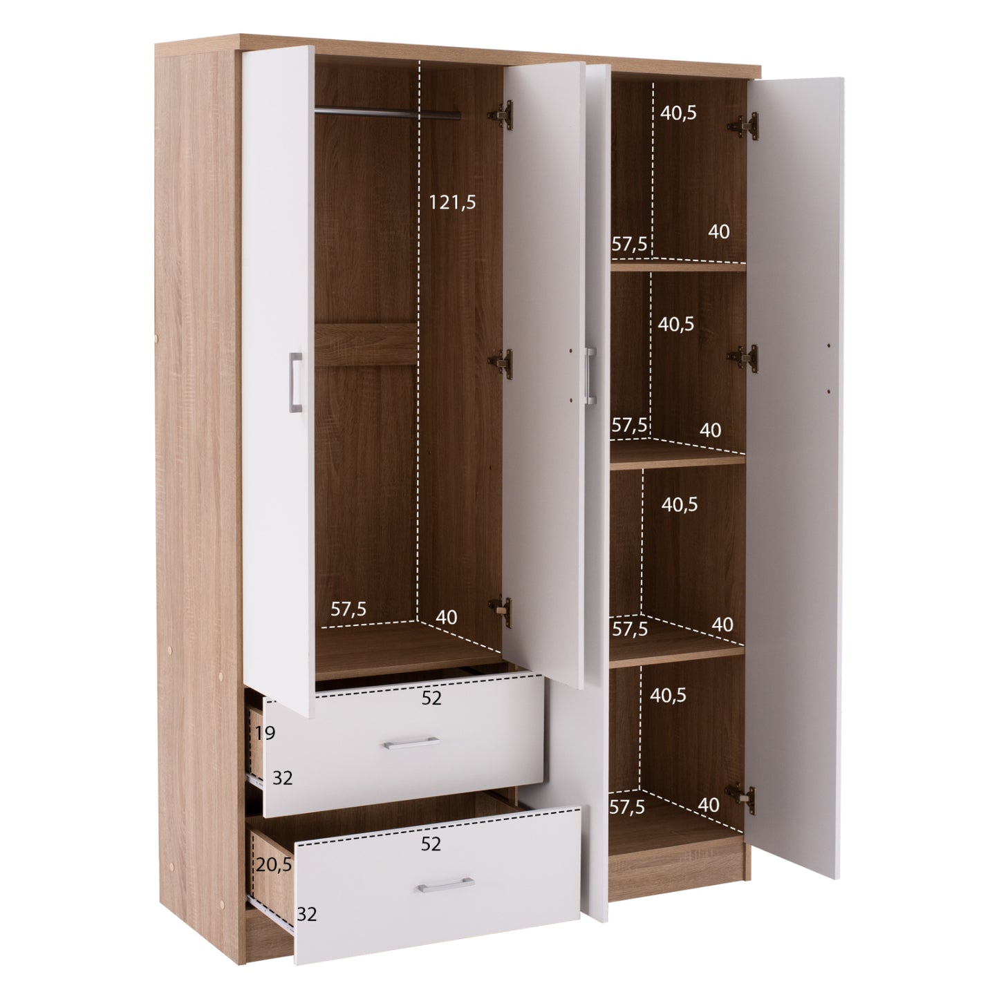 ΝΤΟΥΛΑΠΑ 4ΦΥΛΛΗ ME 2 ΣΥΡΤΑΡΙΑ BLAKELY SONAMA ΛΕΥΚΗ 120x42,5x180,5