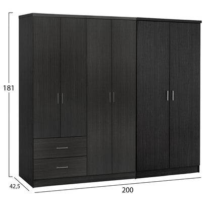 ΝΤΟΥΛΑΠΑ 6ΦΥΛΛΗ BLAKELY ΜΕΛΑΜΙΝΗ ΧΡΩΜΑ ZEBRANO 201x43x181