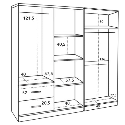 ΝΤΟΥΛΑΠΑ 6ΦΥΛΛΗ BLAKELY ΜΕΛΑΜΙΝΗ ΧΡΩΜΑ SONAMA 201x43x181