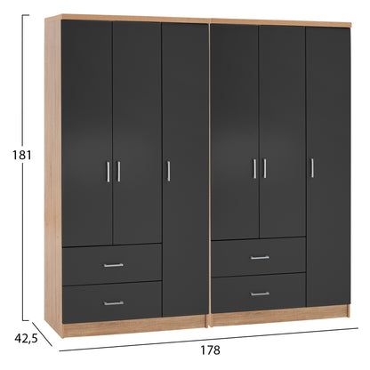 ΝΤΟΥΛΑΠΑ 6ΦΥΛΛΗ CAESAR ΜΕΛΑΜΙΝΗ SONAMA & ΣΚΟΥΡΟ ΓΚΡΙ 180x42,5Χ181