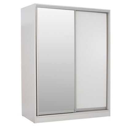ADLER MELAMINE WARDROBE WHITE WITH MIRROR 160x60x210