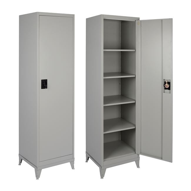 METAL CABINET WITH 5 STORAGE COMPARTMENTS & 4 LEGS 50x45x195