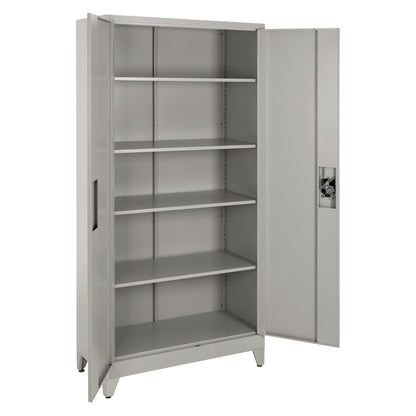 METAL WARDROBE DURON DOUBLE-DOOR WITH 5 STORAGE SPACES & GREY LEGS 90x40x190