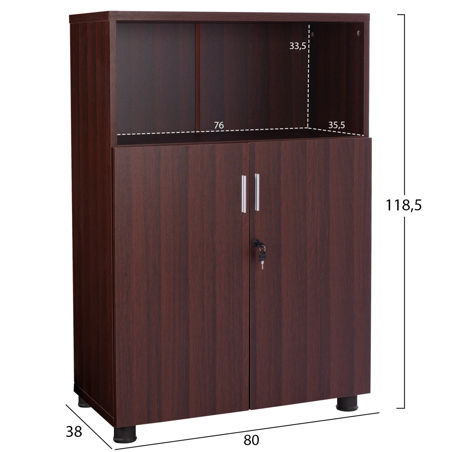 ΝΤΟΥΛΑΠΙ ΓΡΑΦΕΙΟΥ VALORA ΕΠΑΓΓΕΛΜΑΤΙΚΟ WENGE 80x38x118,5