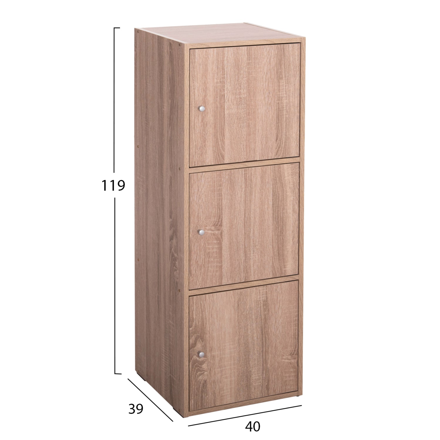 ΝΤΟΥΛΑΠΙ ΜΕ 3 ΑΠΟΘ. ΧΩΡΟΥΣ SORIANO SONAMA OAK ΜΕΛΑΜΙΝΗ 40x39x119