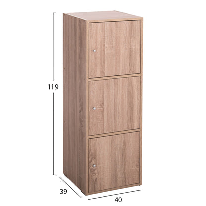 ΝΤΟΥΛΑΠΙ ΜΕ 3 ΑΠΟΘ. ΧΩΡΟΥΣ SORIANO SONAMA OAK ΜΕΛΑΜΙΝΗ 40x39x119