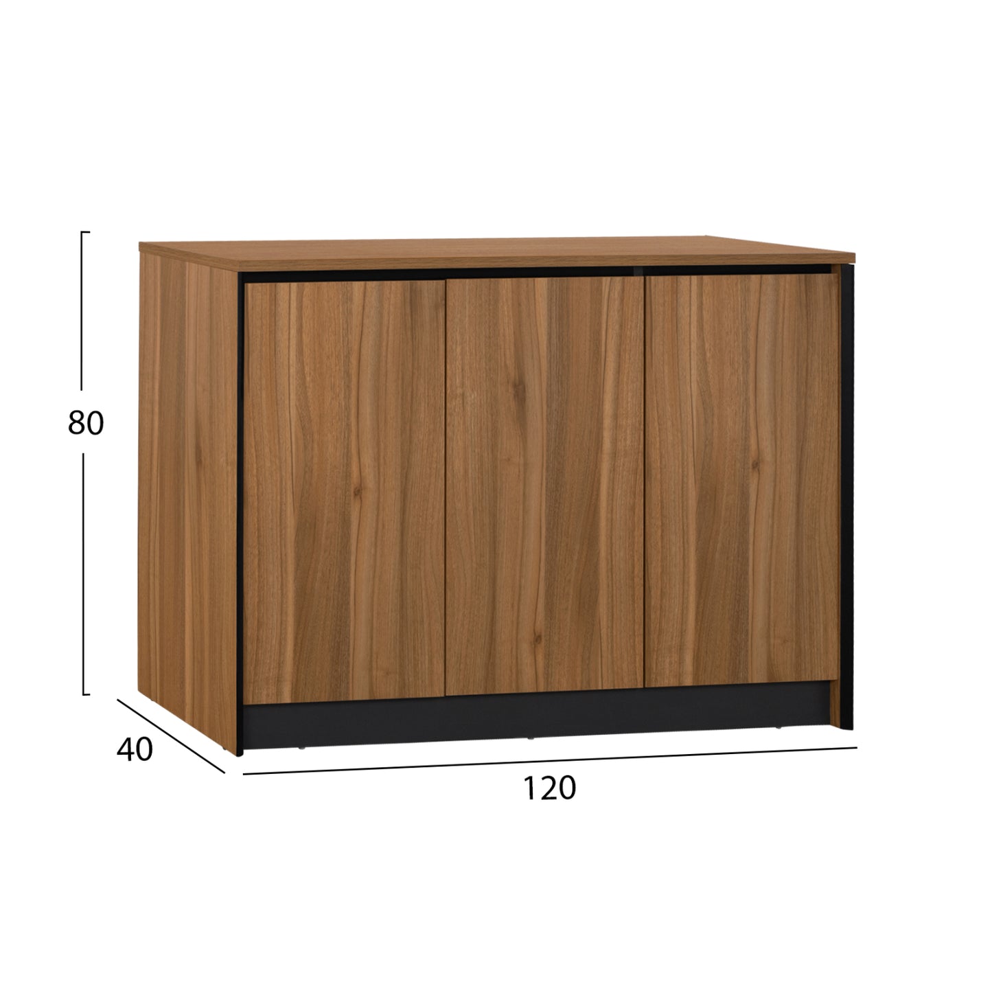 SUPREME OFFICE CABINET MELAMINE IN HONEY OAK & GREY 120x40x80