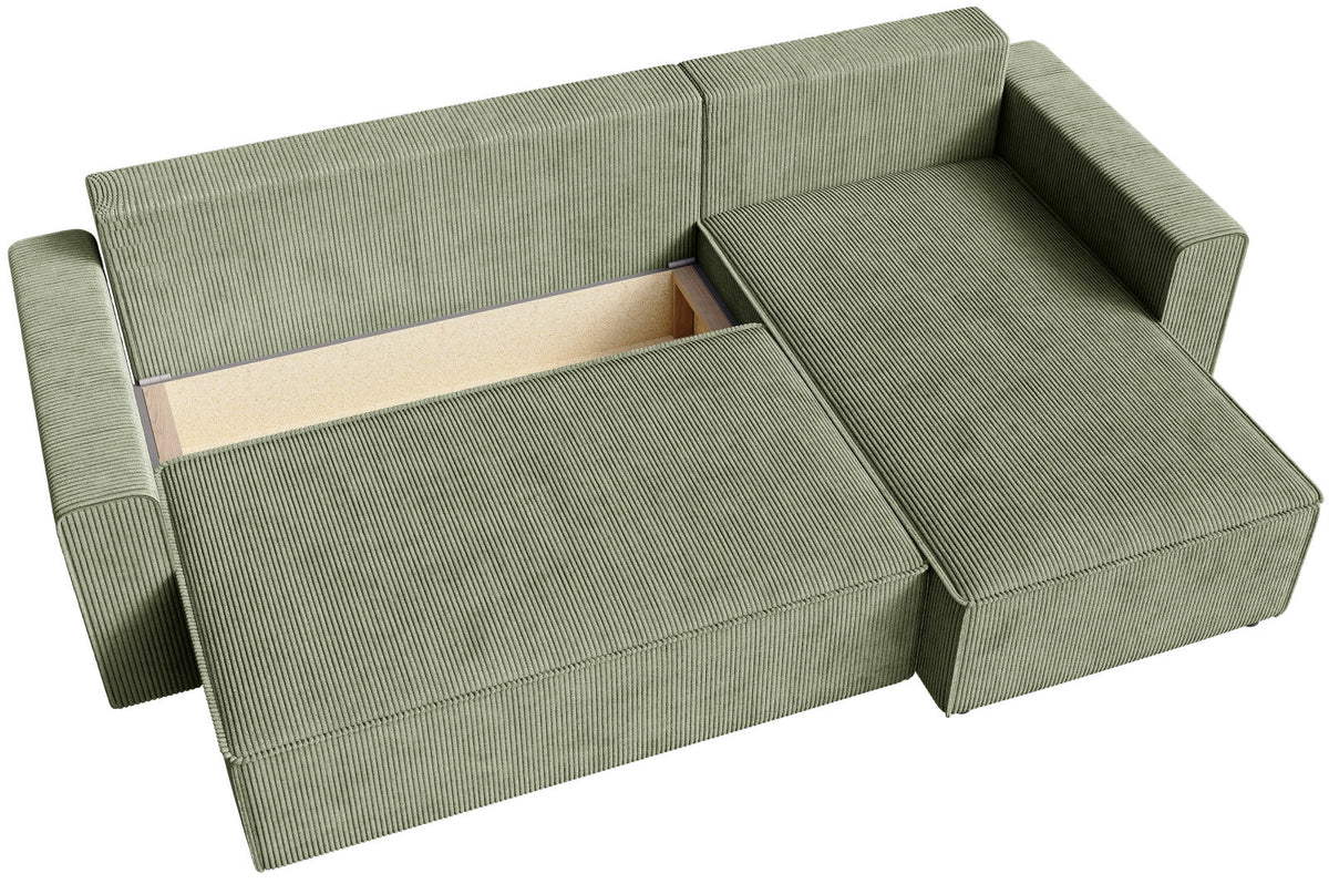 Γωνιακός Καναπές Zyra Λαδί 232x143x85
