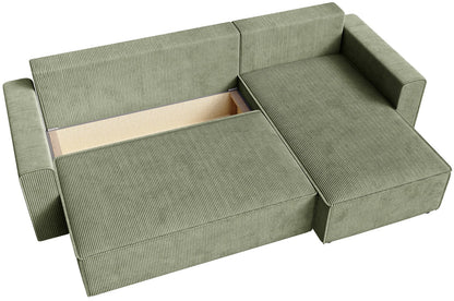 Γωνιακός Καναπές Zyra Λαδί 232x143x85