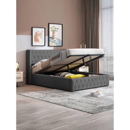 Επενδυμένο Κρεβάτι Zenmor Γκρι 206x170x95