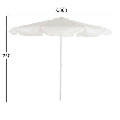 PROFESSIONAL UMBRELLA ALU ECRU SINGLE POLE 3m