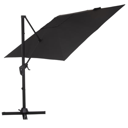 JAVANTE POOL UMBRELLA GREY ALUMINIUM & FABRIC 2.7x2.7x2.7m