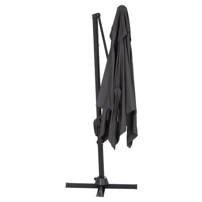 JAVANTE POOL UMBRELLA GREY ALUMINIUM & FABRIC 2.7x2.7x2.7m