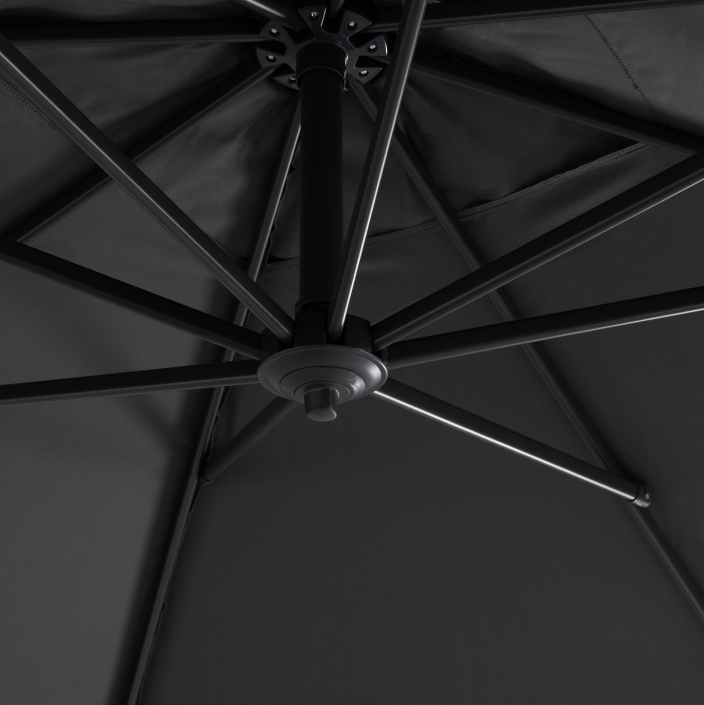 JAVANTE POOL UMBRELLA GREY ALUMINIUM & FABRIC 2.7x2.7x2.7m
