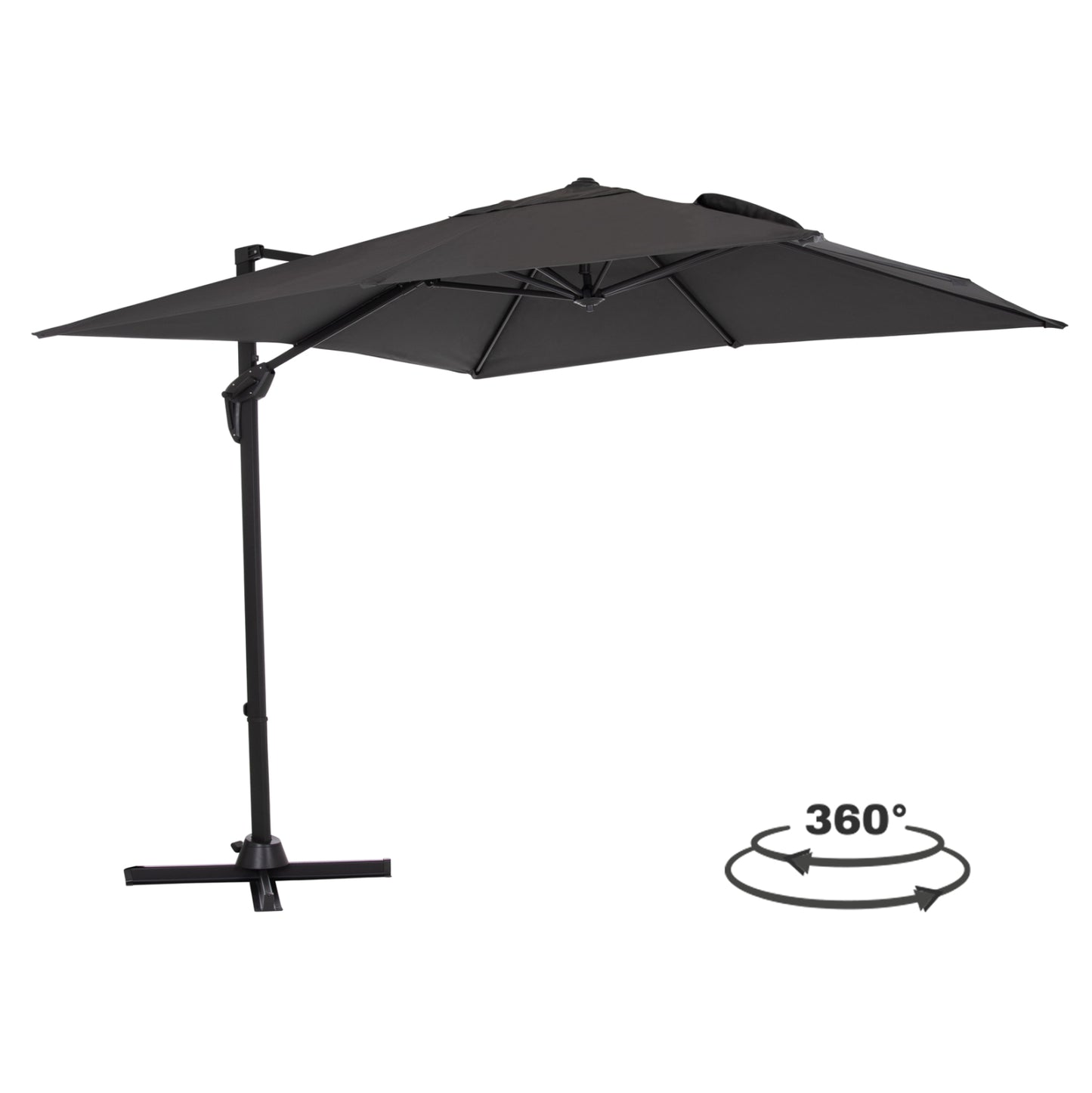 JAVANTE POOL UMBRELLA GREY ALUMINIUM & FABRIC 2.7x2.7x2.7m