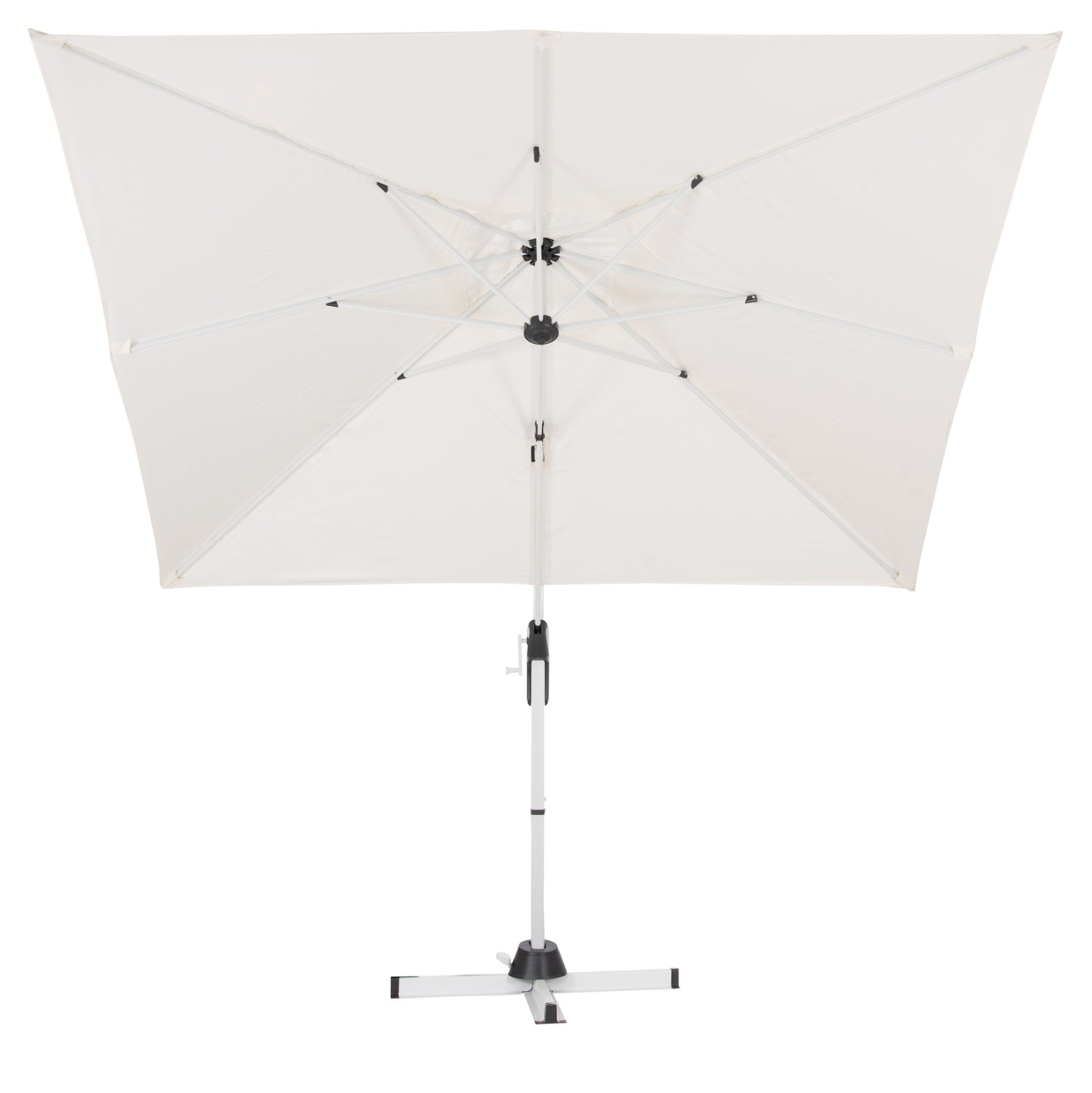 JAVANTE POOL UMBRELLA WHITE ALUMINUM & FABRIC 2.7x2.7x2.7m