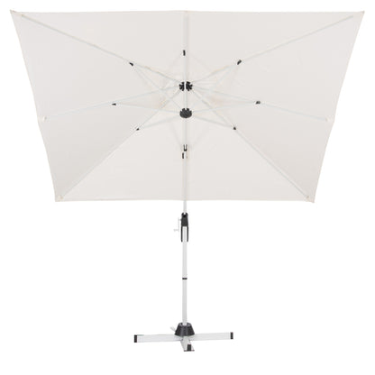 JAVANTE POOL UMBRELLA WHITE ALUMINUM & FABRIC 2.7x2.7x2.7m