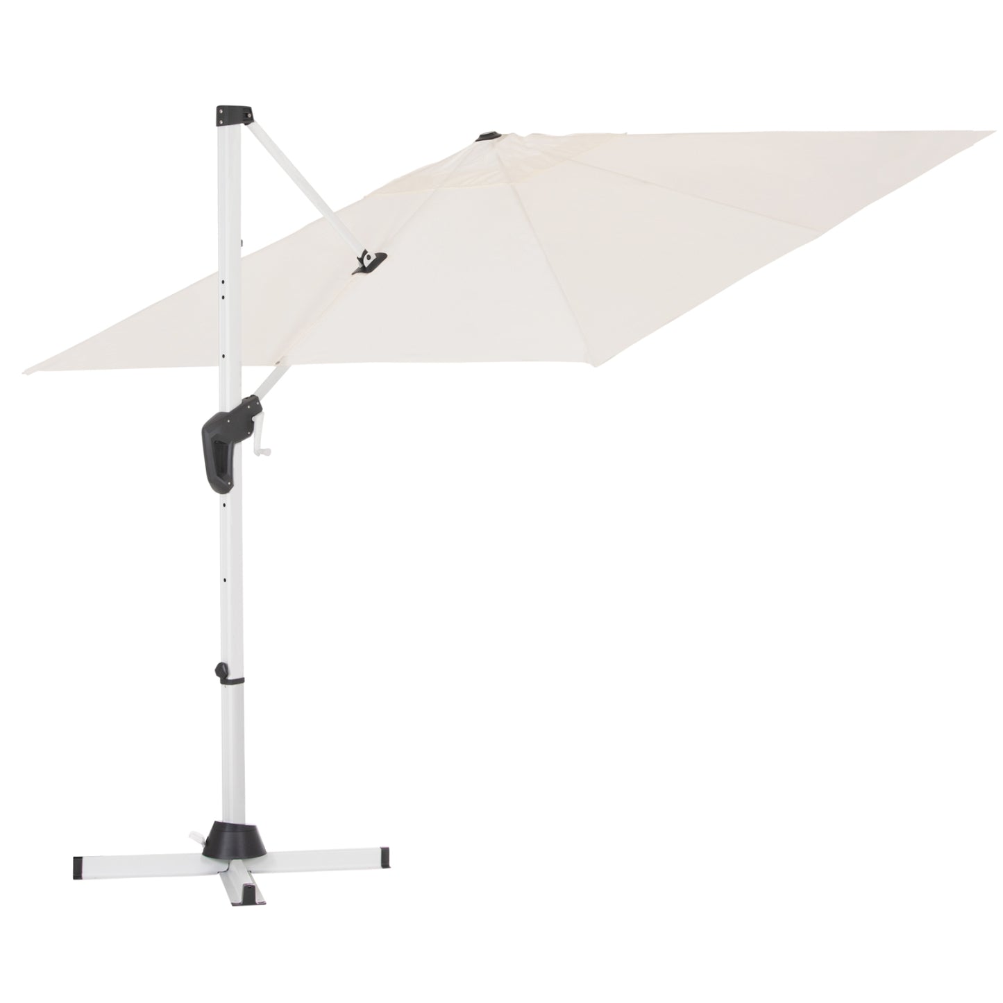 JAVANTE POOL UMBRELLA WHITE ALUMINUM & FABRIC 2.7x2.7x2.7m