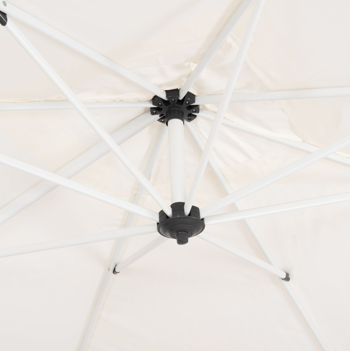 JAVANTE POOL UMBRELLA WHITE ALUMINUM & FABRIC 2.7x2.7x2.7m