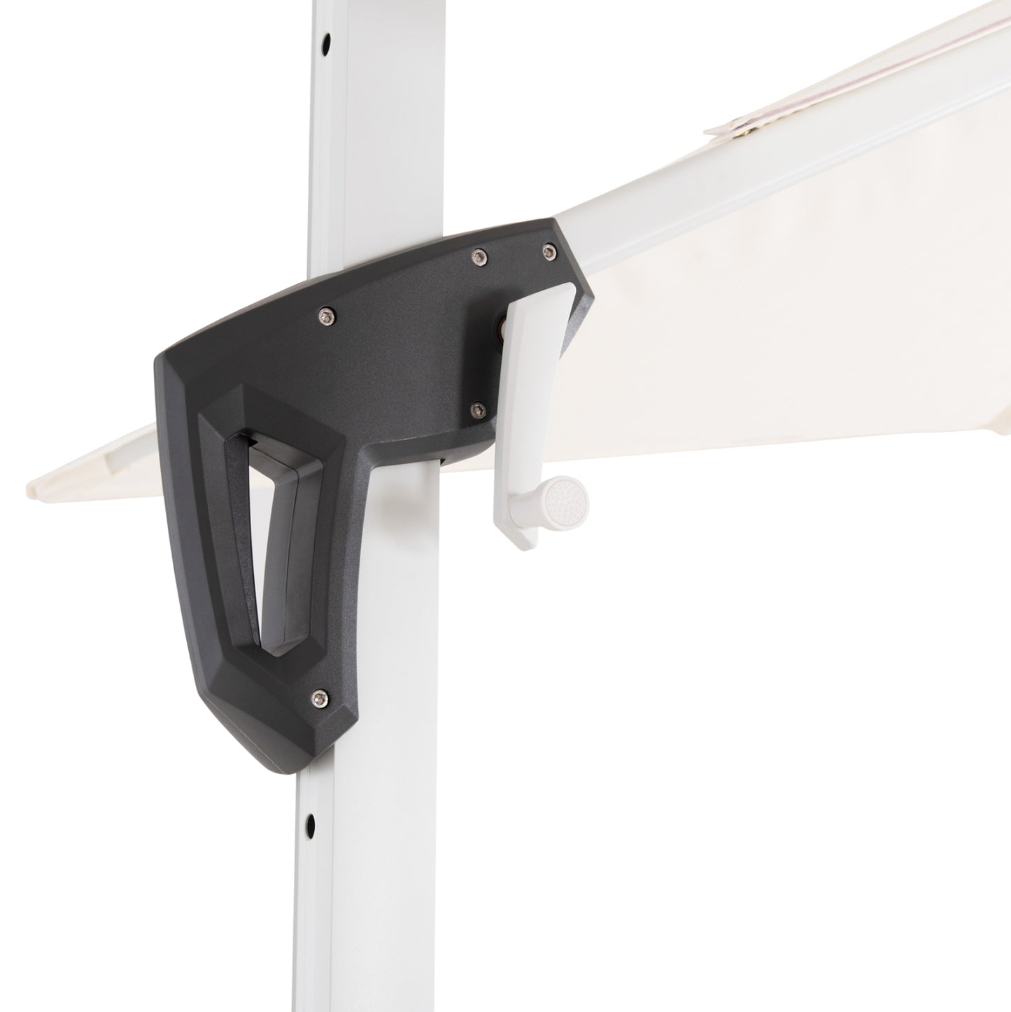 JAVANTE POOL UMBRELLA WHITE ALUMINUM & FABRIC 2.7x2.7x2.7m