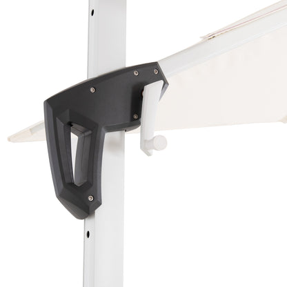 JAVANTE POOL UMBRELLA WHITE ALUMINUM & FABRIC 2.7x2.7x2.7m
