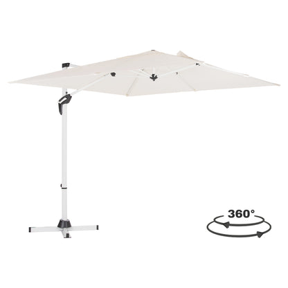 JAVANTE POOL UMBRELLA WHITE ALUMINUM & FABRIC 2.7x2.7x2.7m